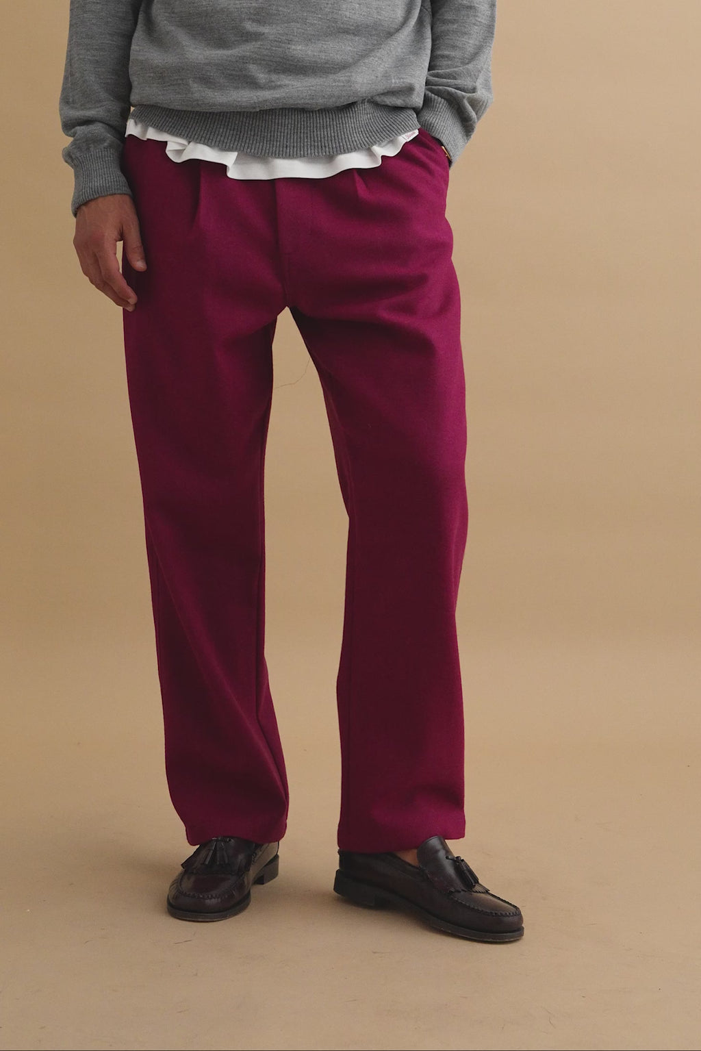 karavan clothing well i did fall winter 24 25 men collection anthony trousers burgundy