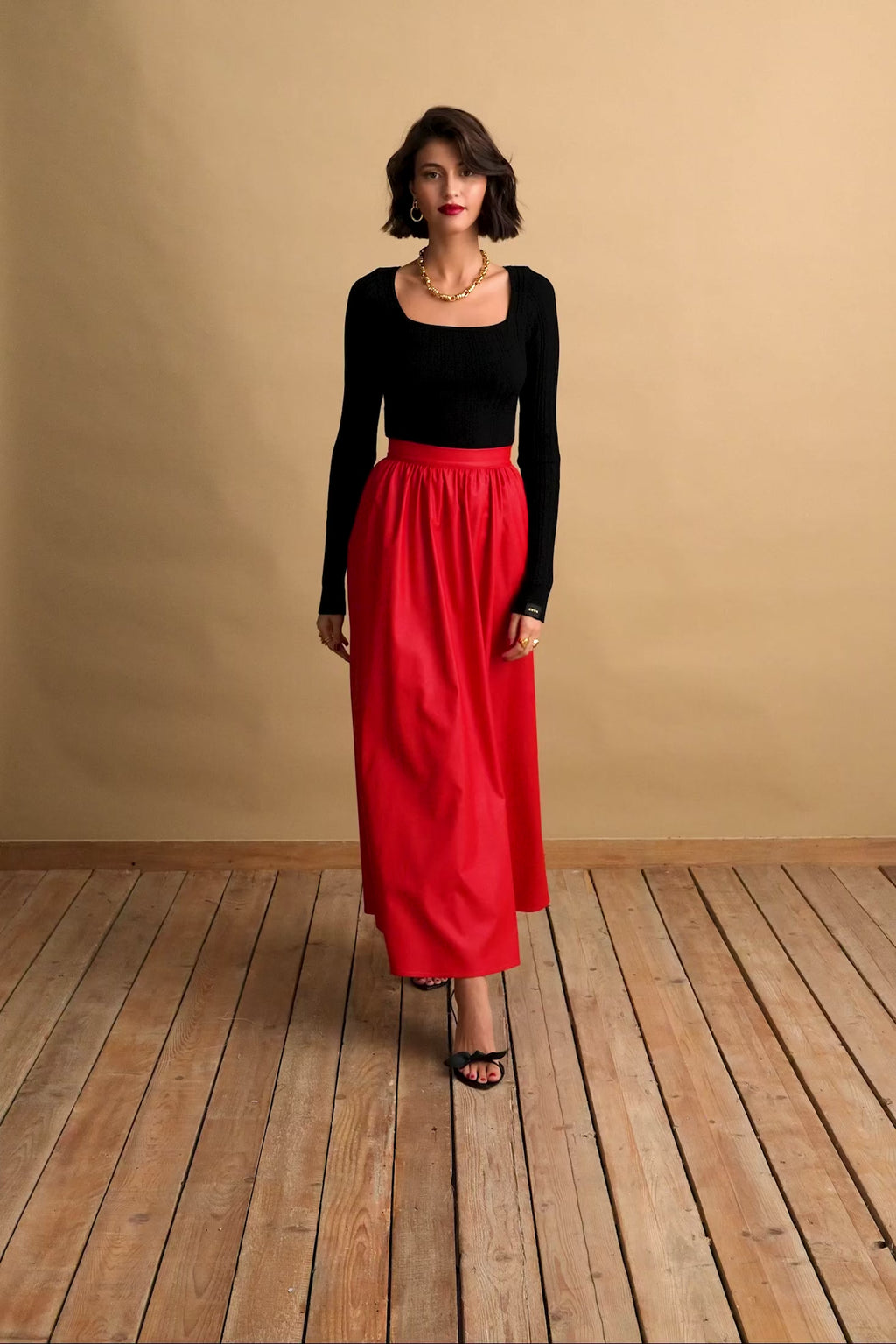 karavan clothing fashion KRVN well i did fall winter 24 25 angelina skirt red