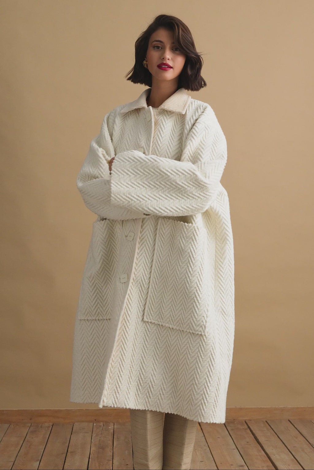 karavan clothing fashion KRVN well i did fall winter 24 25 aldina coat ivory