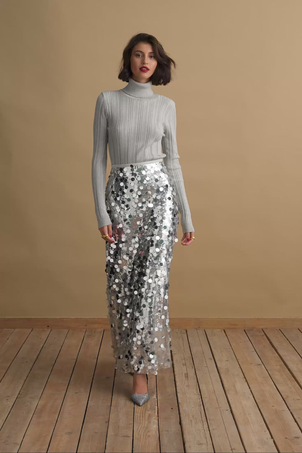 karavan clothing fashion KRVN well i did fall winter 24 25 christmas edition bonnie skirt silver