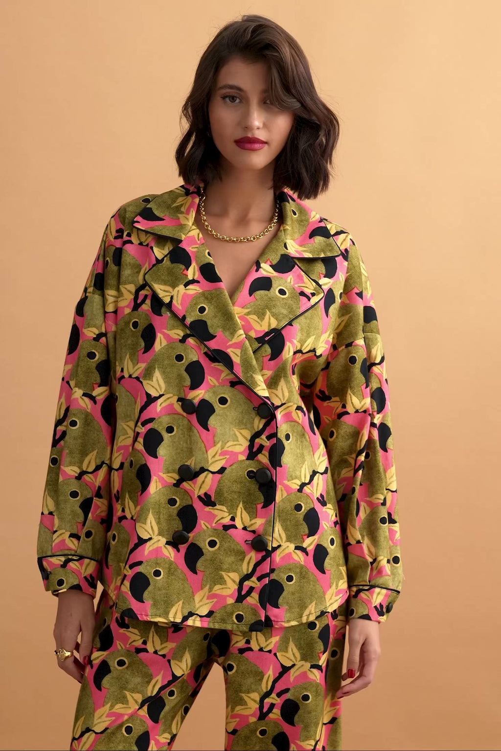 karavan clothing fashion KRVN well i did fall winter 24 25 christmas edition riley shirt parrots