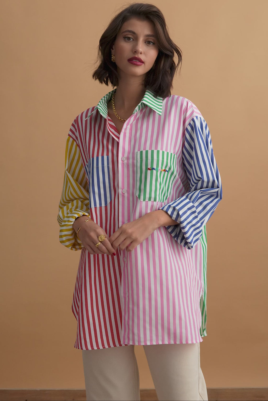 karavan clothing fashion well i did fall winter 24 25 nadine shirt stripes multicolor