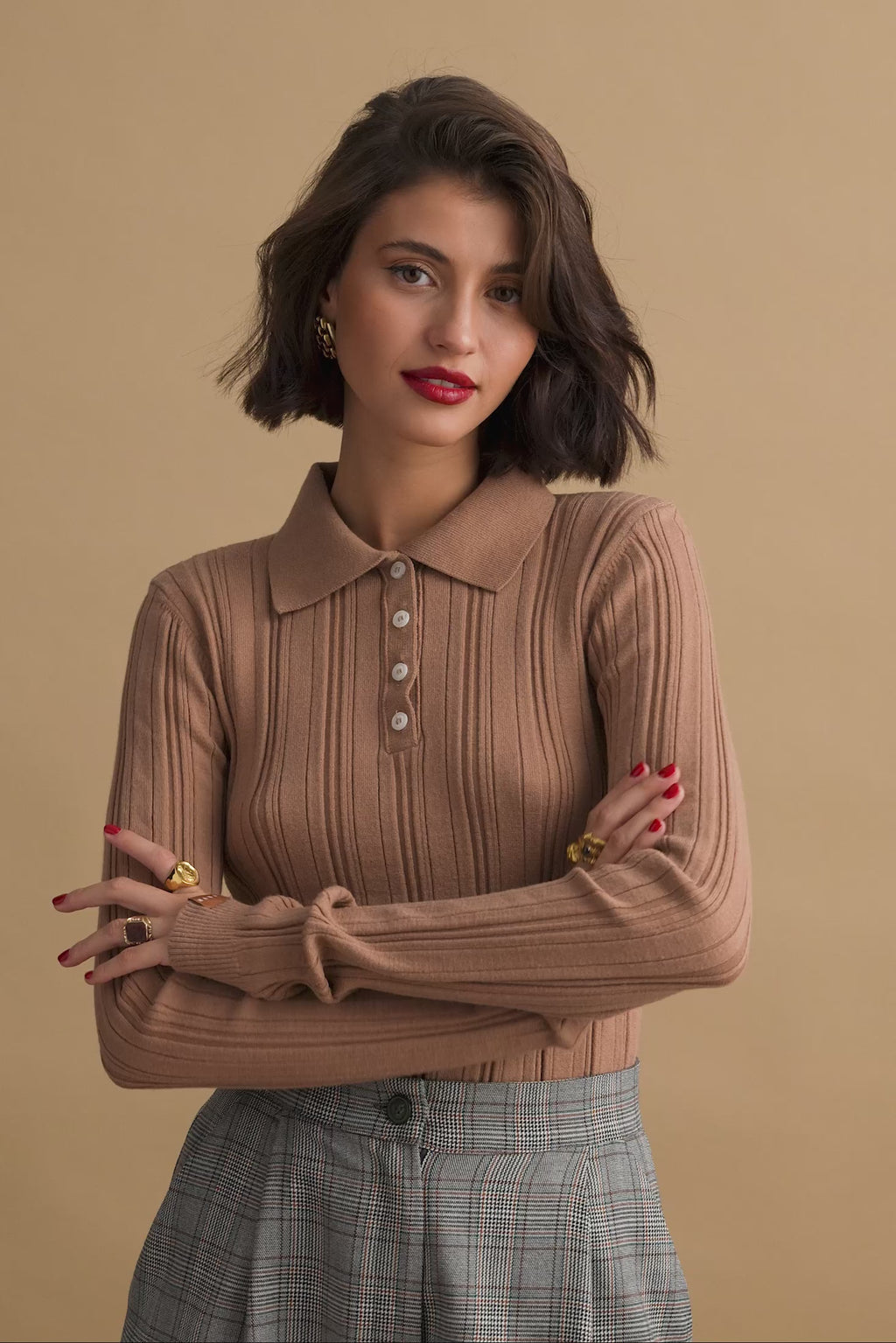 karavan clothing fashion KRVN well i did fall winter 24 25 bella knitted top camel