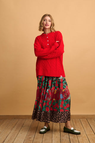 karavan clothing fashion KRVN well i did fall winter 24 25 christmas edition eloise pullover red