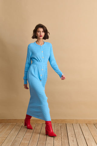 karavan clothing fashion KRVN well i did fall winter 24 25 renata knitted dress light blue