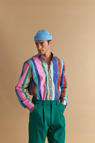 karavan clothing well i did fall winter 24 25 men collection robert shirt pink stripes