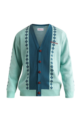 karavan clothing well i did fall winter 24 25 men collection rodri knitted cardigan aqua