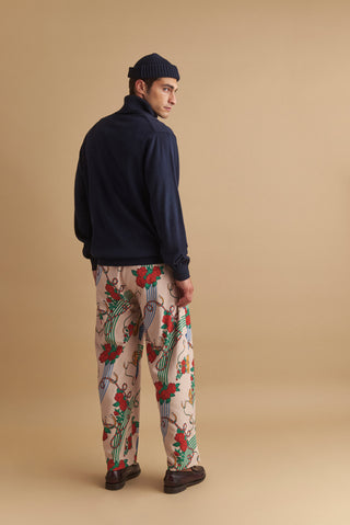 karavan clothing well i did fall winter 24 25 men collection rui trousers roses pattern