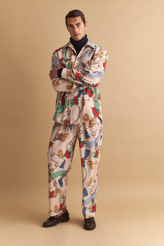 karavan clothing well i did fall winter 24 25 men collection rui trousers roses pattern