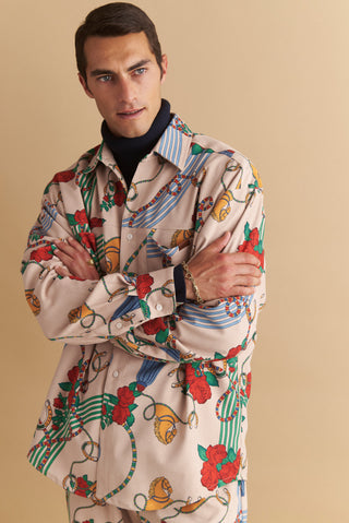 karavan clothing well i did fall winter 24 25 men collection jose shirt roses pattern