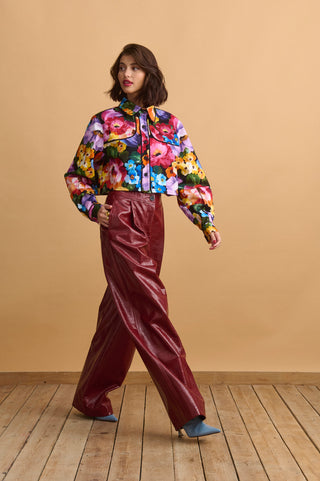 karavan clothing fashion well i did fall winter 24 25 elianna trousers bordeaux faux leather