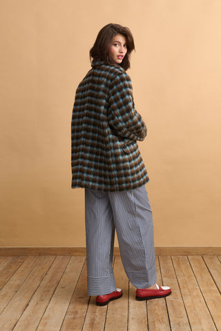 karavan clothing fashion well i did fall winter 24 25 maya coat checked brown