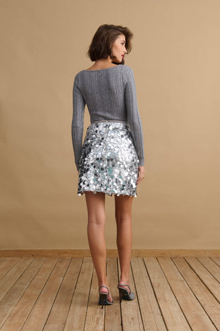 karavan clothing fashion KRVN well i did fall winter 24 25 christmas edition valentina skirt silver