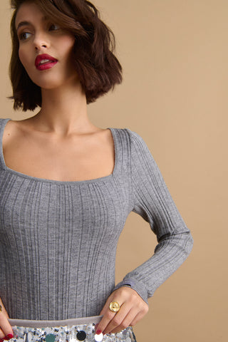 karavan clothing fashion KRVN well i did fall winter 24 25 emilia knitted bodysuit grey