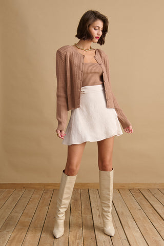 karavan clothing fashion KRVN well i did fall winter 24 25 valeria knitted cardigan camel