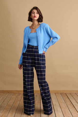 karavan clothing fashion KRVN well i did fall winter 24 25 aria trousers checked blue